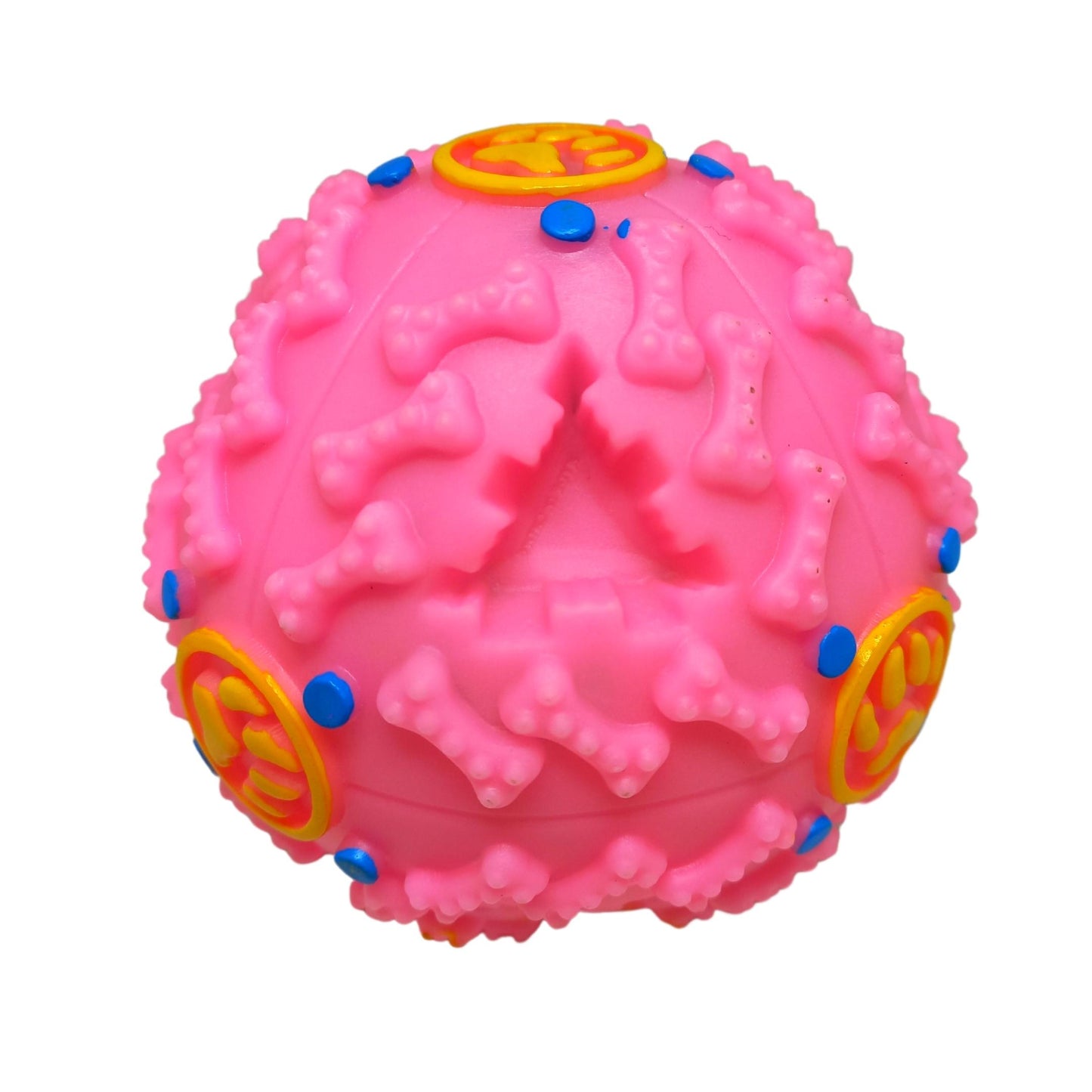Brinquedo interativo bola porta petisco 11cm rosa para cachorro