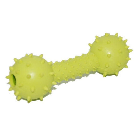 Mordedor de borracha para cachorro verde com textura em formato halter