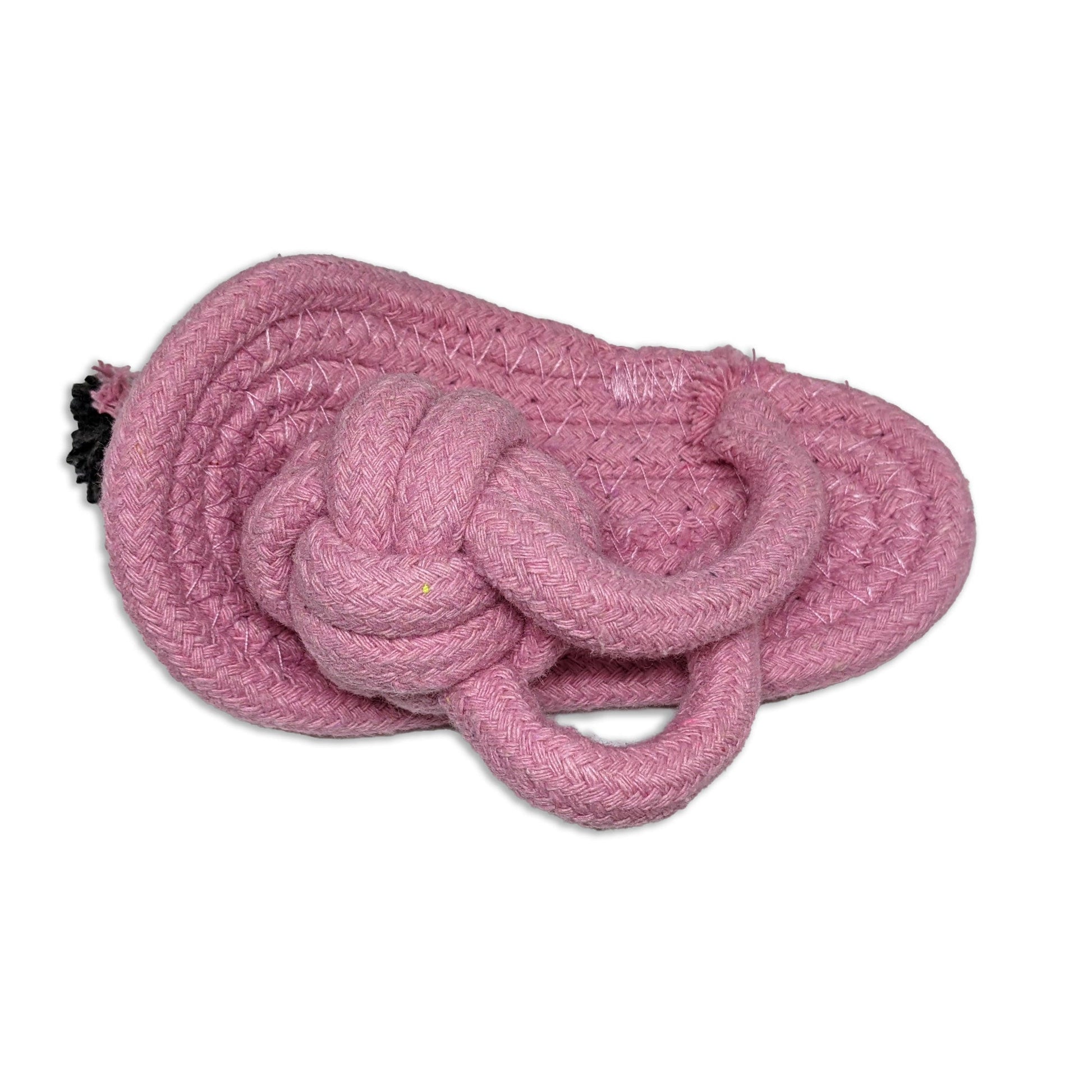 Brinquedo chinelo de corda para cachorro rosa, resistente e colorido, ideal para morder, puxar, brincar e estimular o pet no dia a dia.