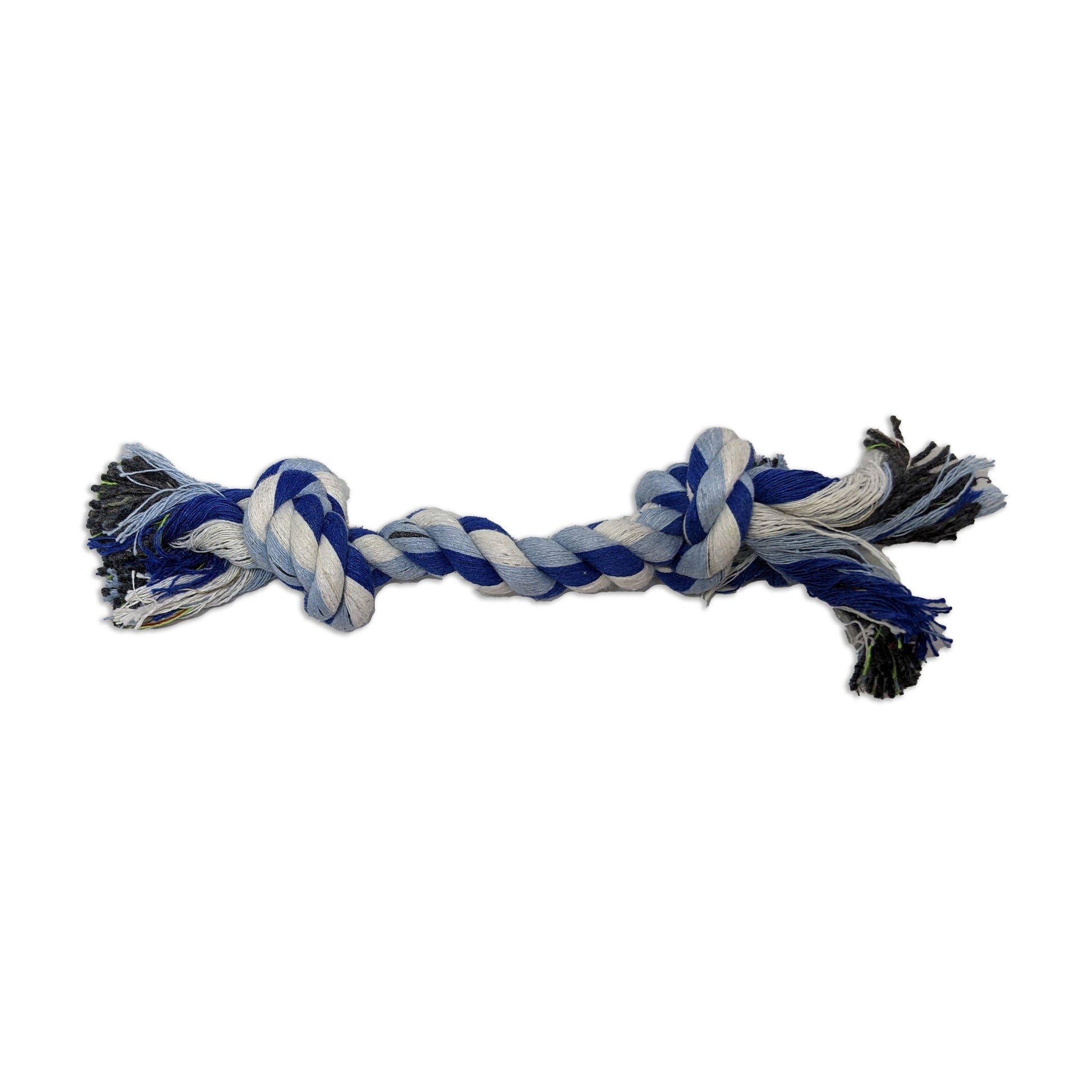 Brinquedo corda para cachorro com nós nas pontas, resistente e colorido, ideal para morder, puxar, brincar e estimular o pet.