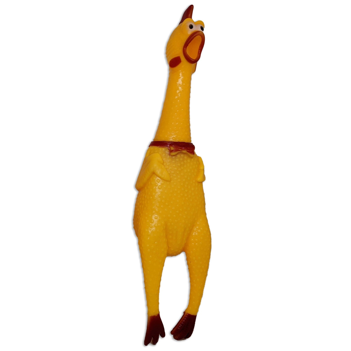 Brinquedo frango de borracha para cachorro com apito, ideal para mordida e diversão