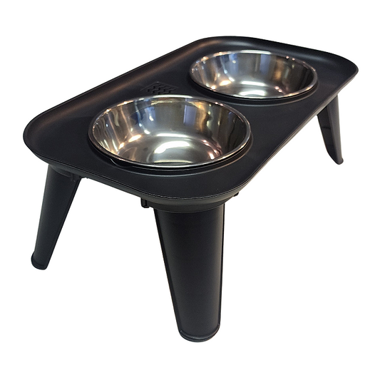 Comedouro Elevado Duplo 350ml Premium Inox Pet Cão Médio