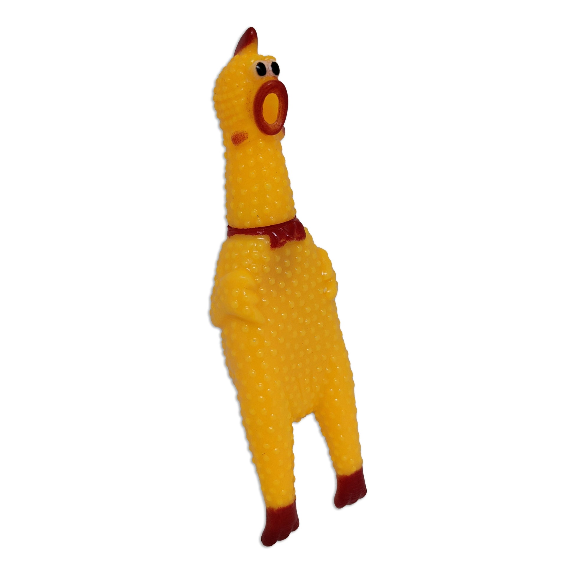 Brinquedo frango de borracha para cachorro com apito, ideal para mordida e diversão