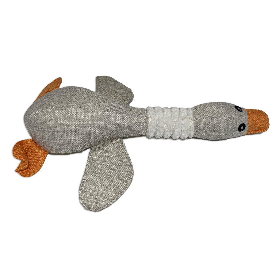 Brinquedo mordedor para cachorro pássaro de linho cinza