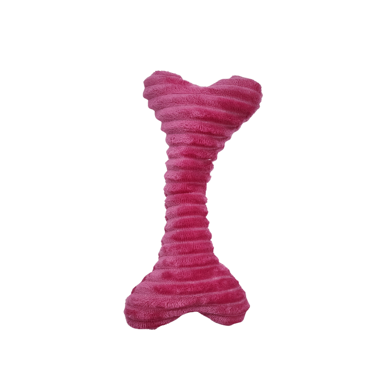 Brinquedo de pelúcia para cachorro formato osso rosa