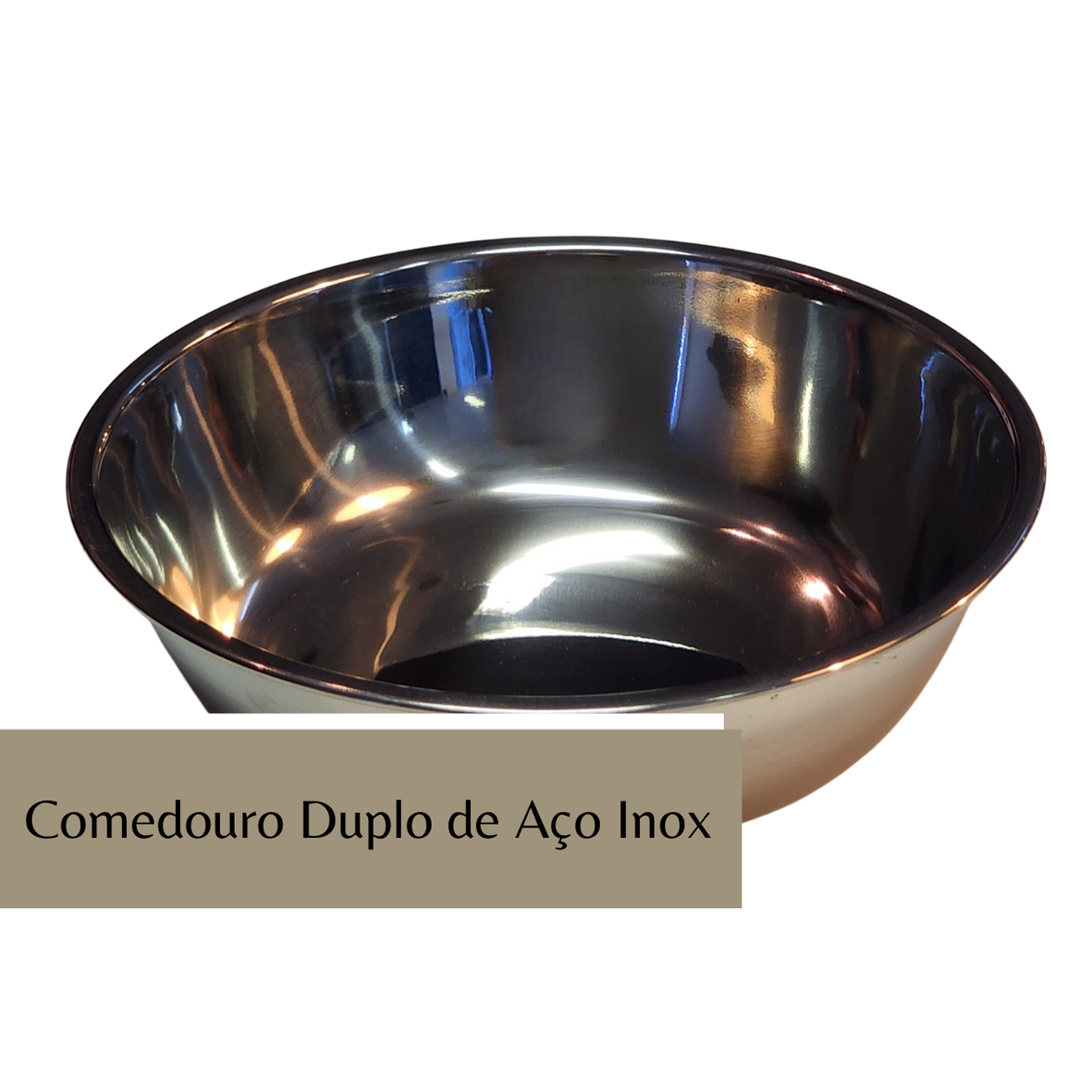 Comedouro duplo pet em aço inox com tigela removível.