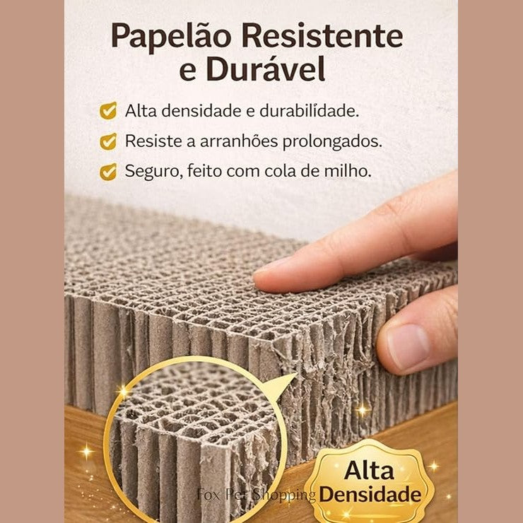 Papelão kraft de alta densidade para arranhador de gato, resistente a arranhões prolongados, durável e seguro para o uso diário do pet.