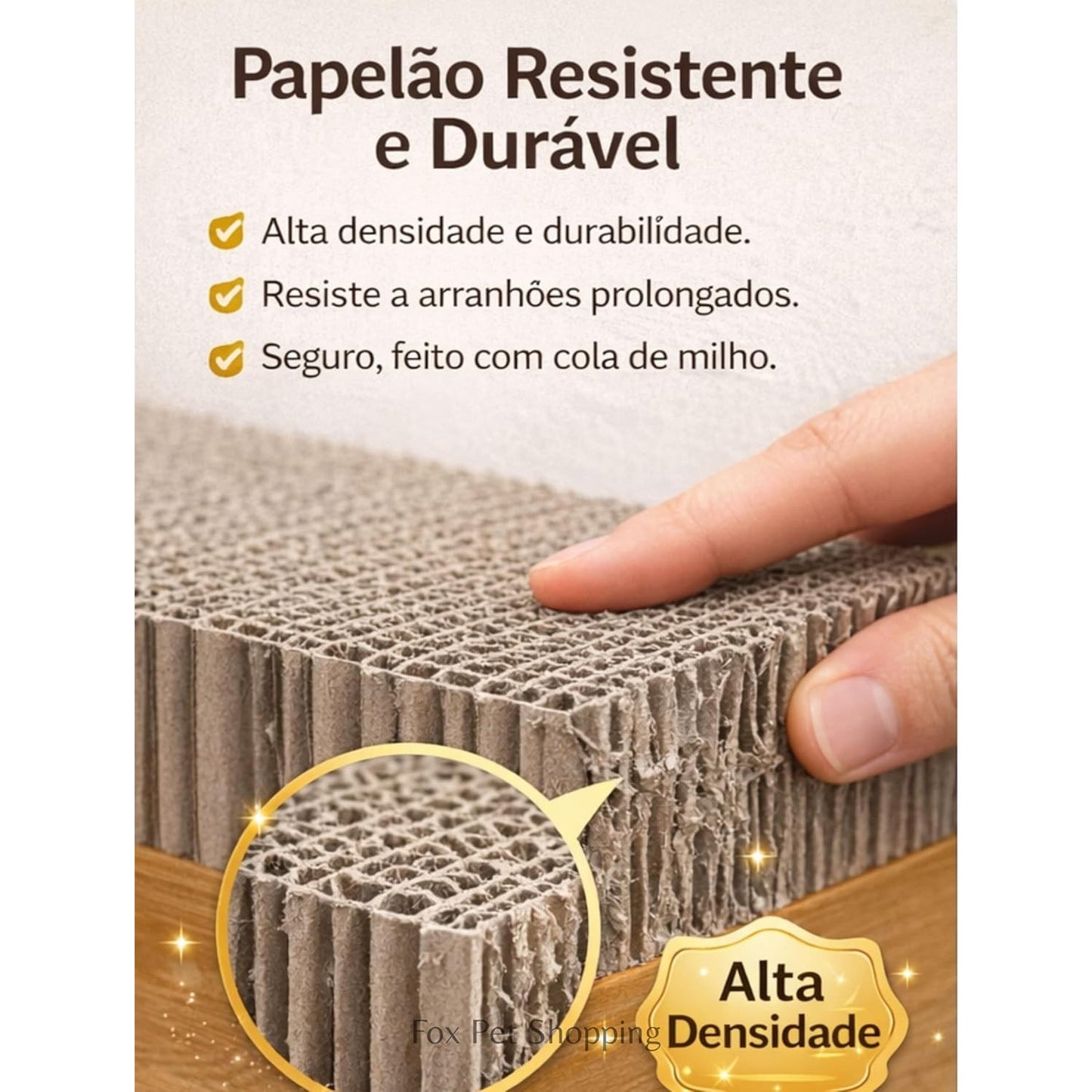 Papelão ondulado de alta densidade para arranhador de gato, resistente a arranhões prolongados, durável e seguro para o uso diário do pet.