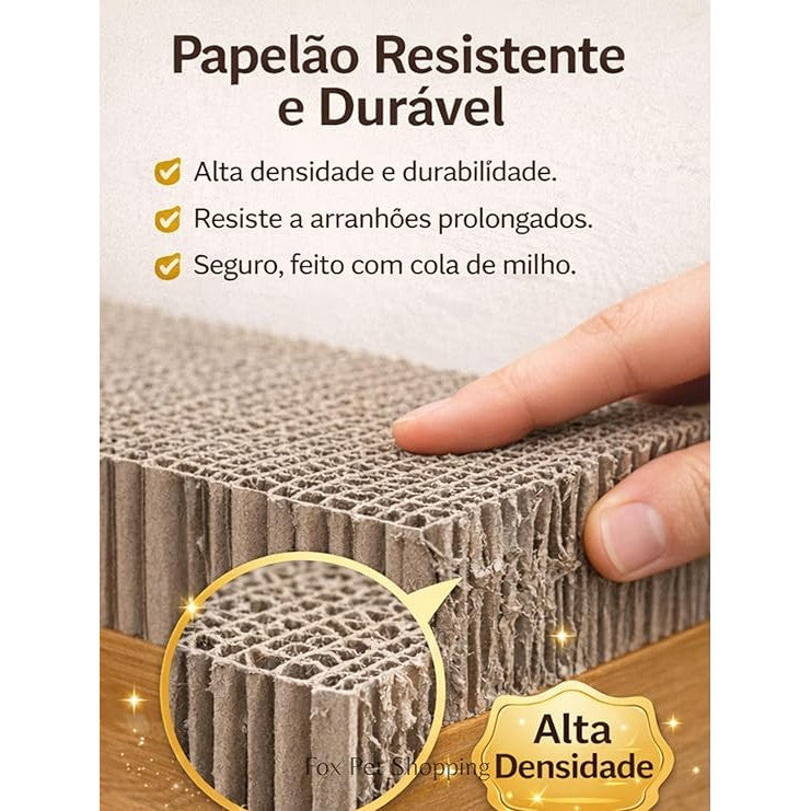 Papelão ondulado de alta densidade para arranhador de gato, resistente a arranhões prolongados, durável e seguro para o uso diário do pet.