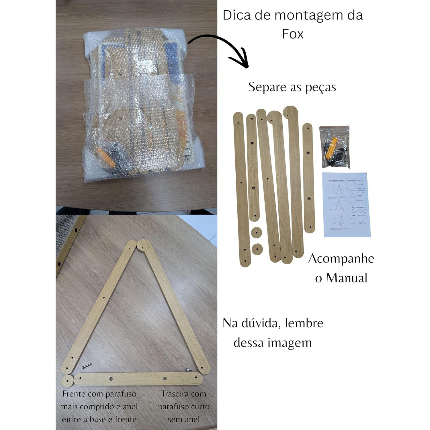Quadro arranhador decorativo para gatos com estrutura de madeira, superfície de sisal e brinquedo suspenso, kit instalação + manual