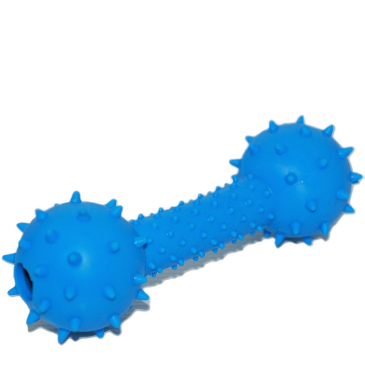Mordedor de borracha para cachorro azul com textura em formato halter