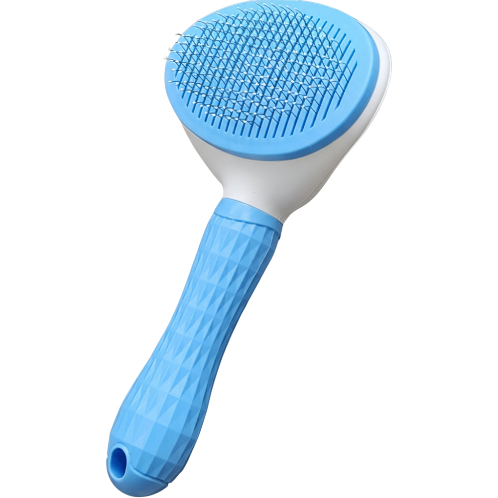 Escova removedora de pelos azul para pets com pinos metálicos
