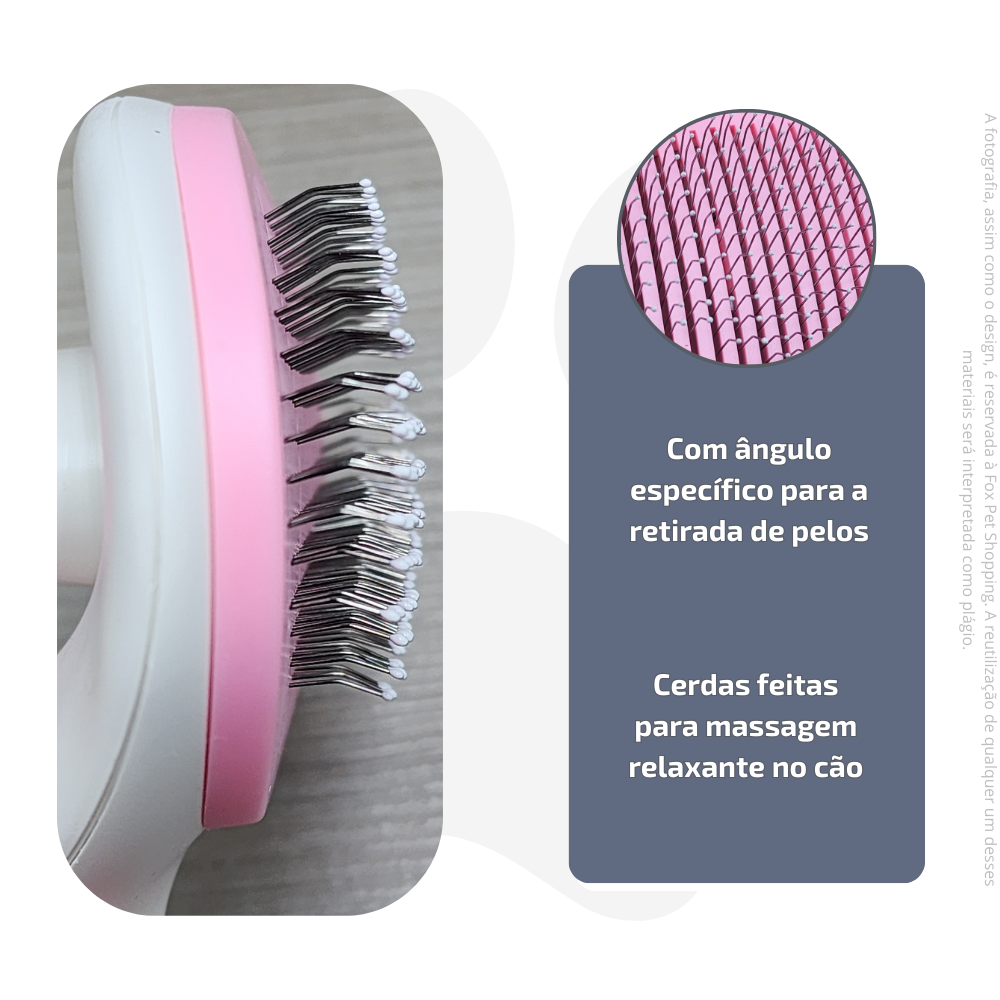 Escova removedora de pelos para pets com pinos metálicos qualidades