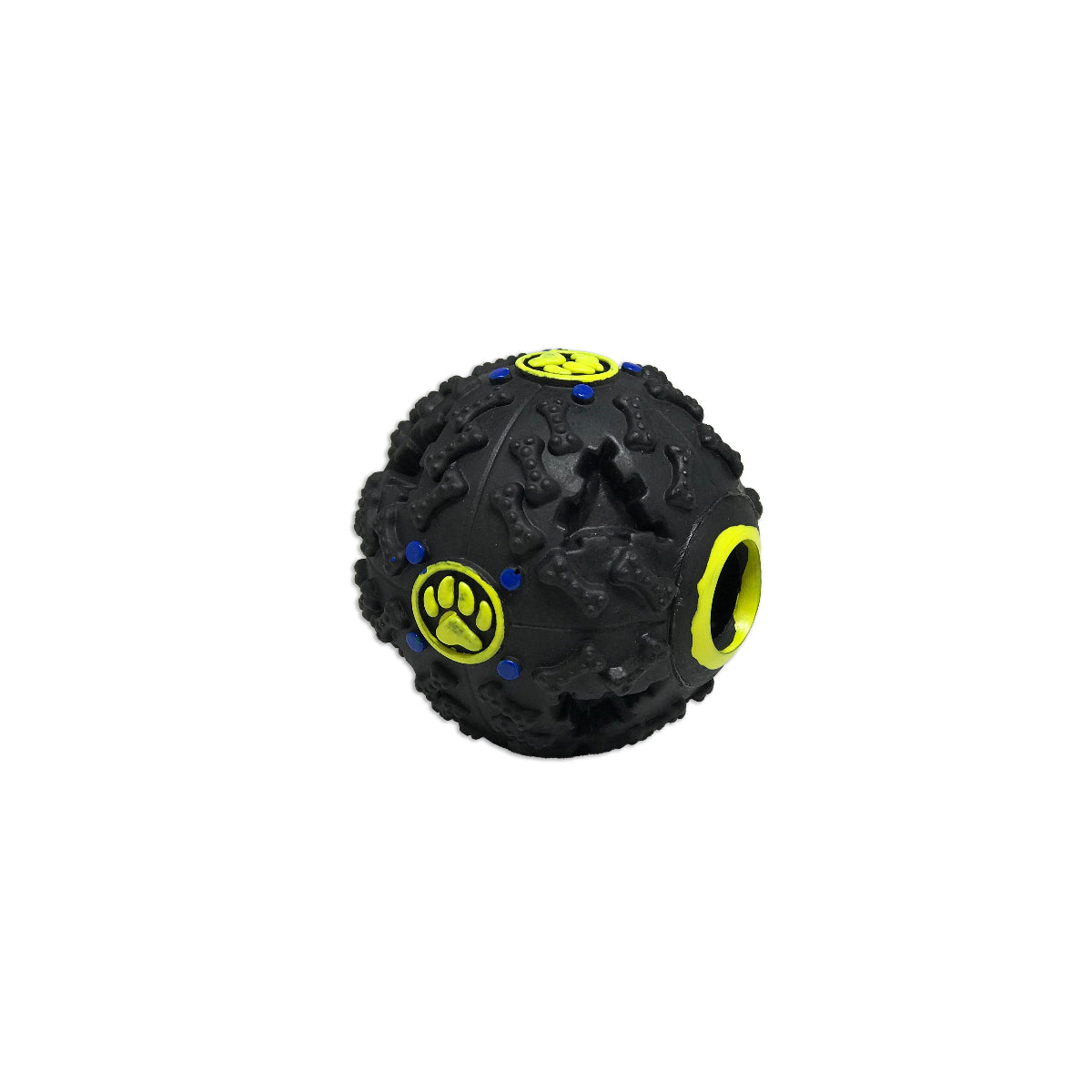 Brinquedo interativo bola porta petisco 7cm preta para cachorro