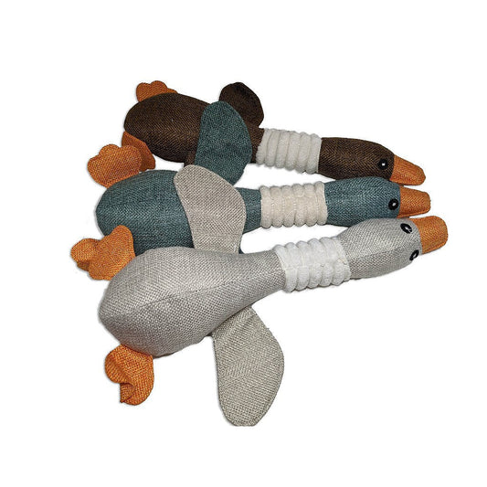Brinquedo mordedor para cachorro pássaro de linho 3 cores