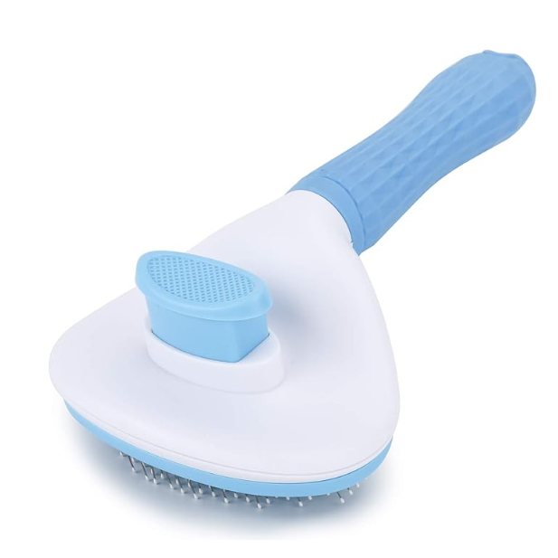 Escova Pet Rasqueadeira Pet Tira Pelos 20 x 11 cm Cabo Borracha azul