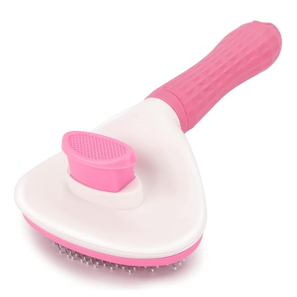 Escova Pet Rasqueadeira Pet Tira Pelos 20 x 11 cm Cabo Borracha rosa