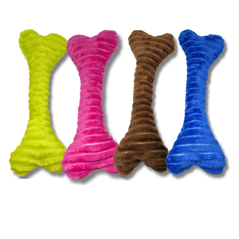 Brinquedo de pelúcia para cachorro formato osso colorido