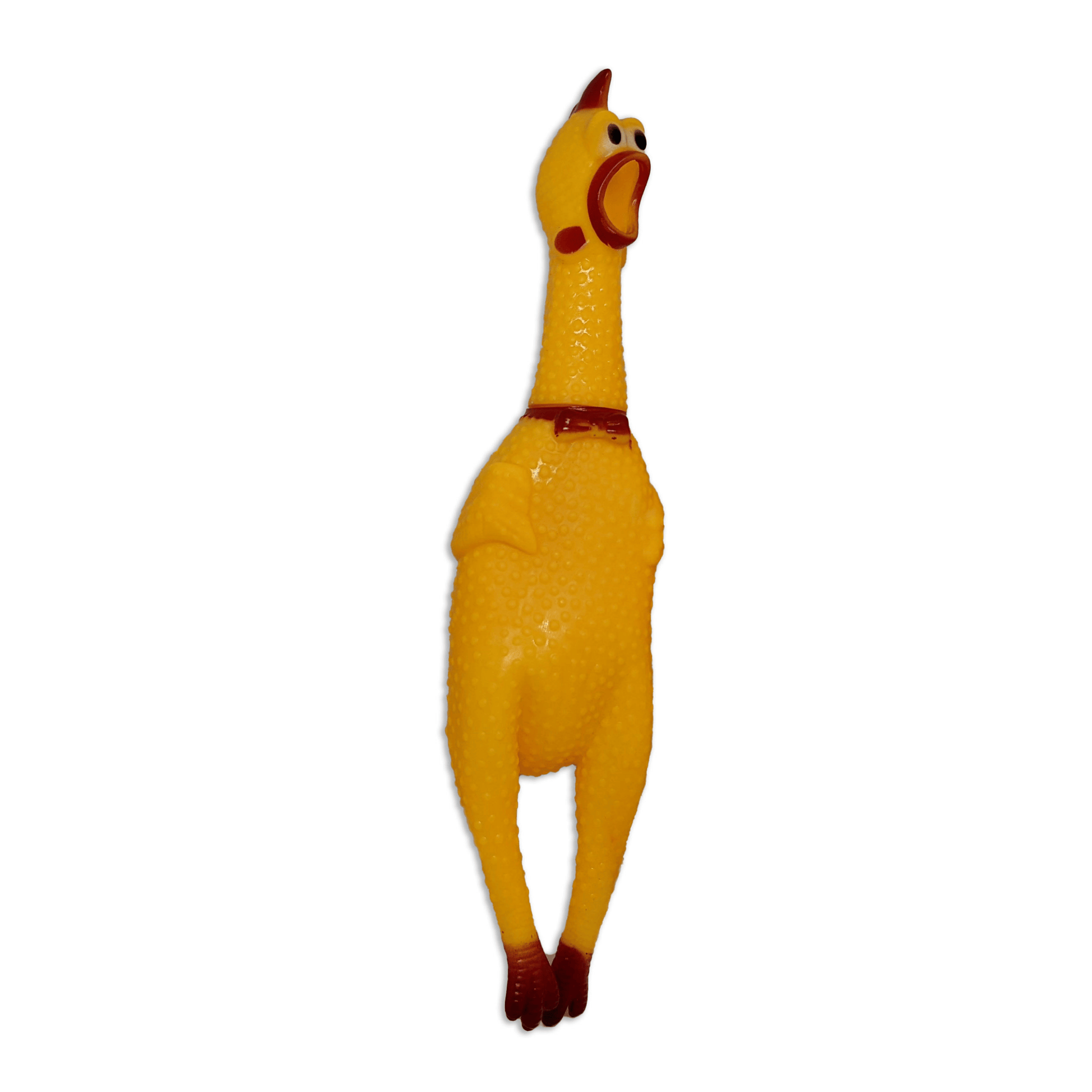 Brinquedo frango de borracha para cachorro com apito, ideal para mordida e diversão