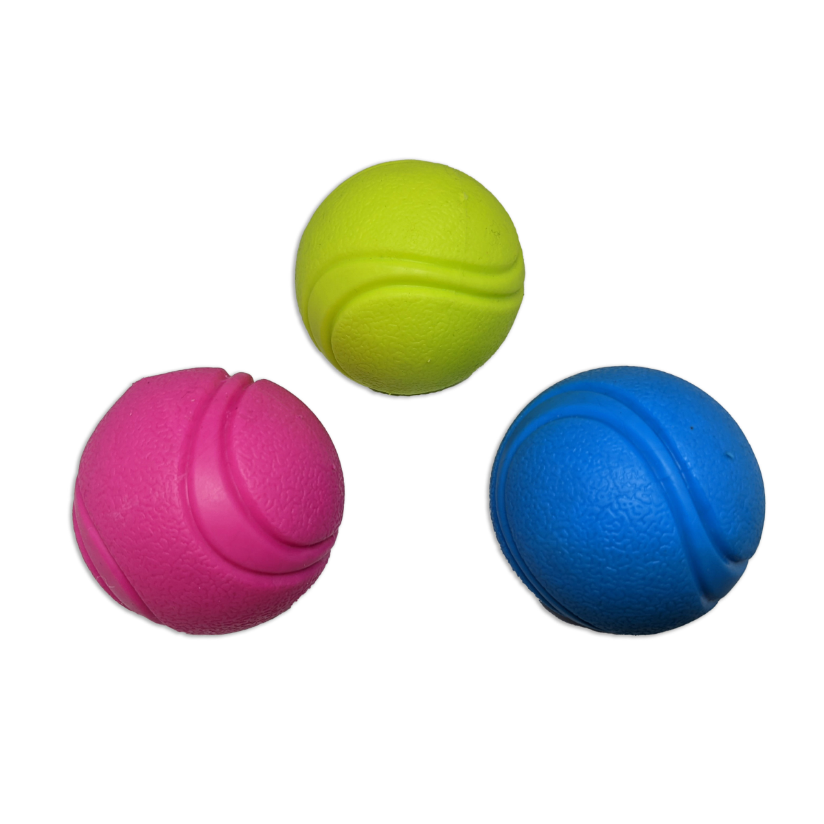 Bolinhas coloridas 5cm para cachorro em borracha maciça para brincar e morder