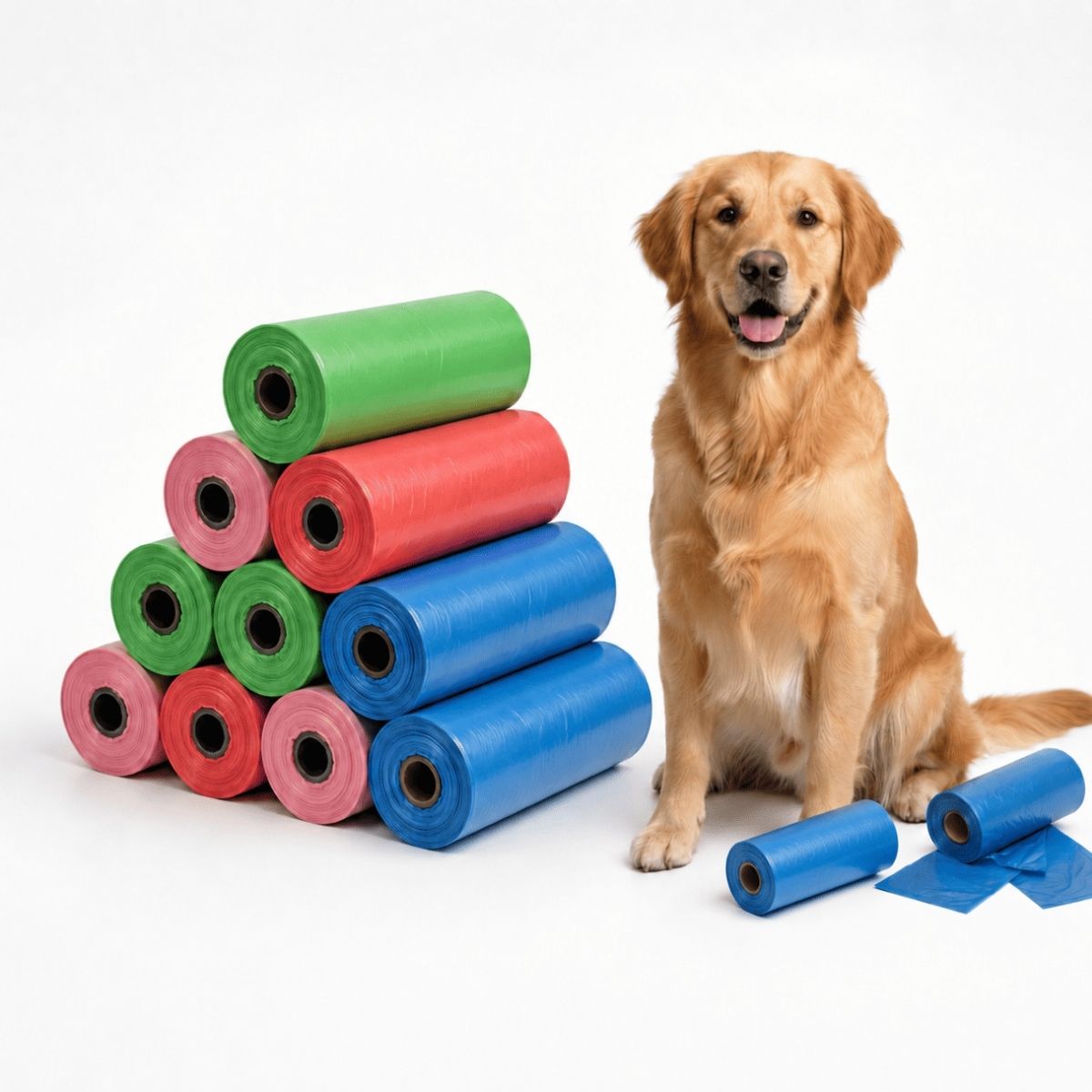 Refil cata caca para cachorro com saquinhos higiênicos coloridos para passeio