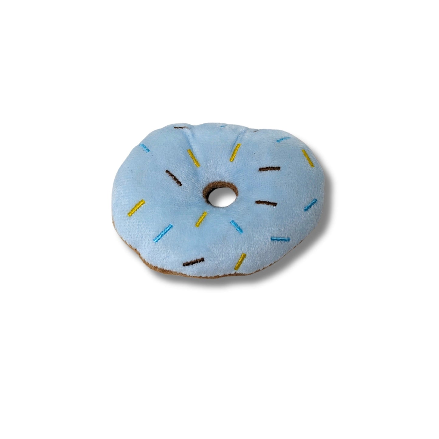 Brinquedo mordedor para cachorro rosquinha de pelúcia azul macia